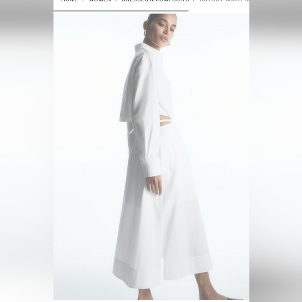 Cos cut out waist midi shirt dress